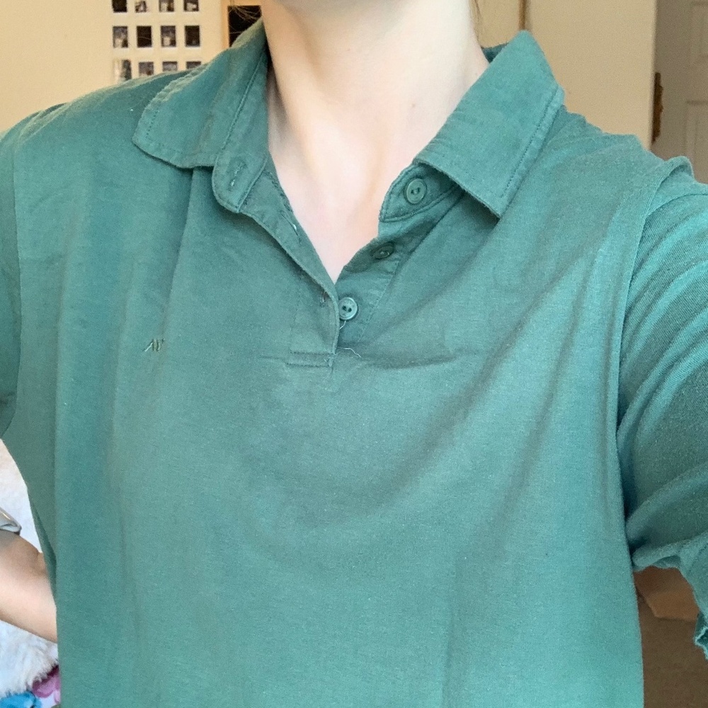 Green collared shirt